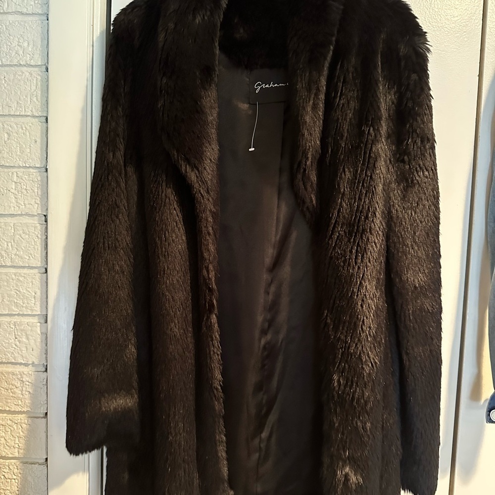 Black Faux Fur Coat